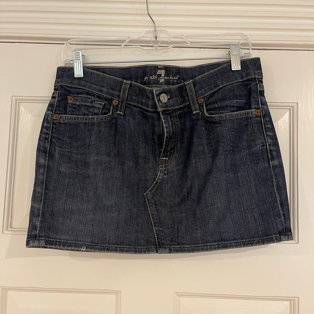 7 For All Mankind Low Rise Denim mini Skirt